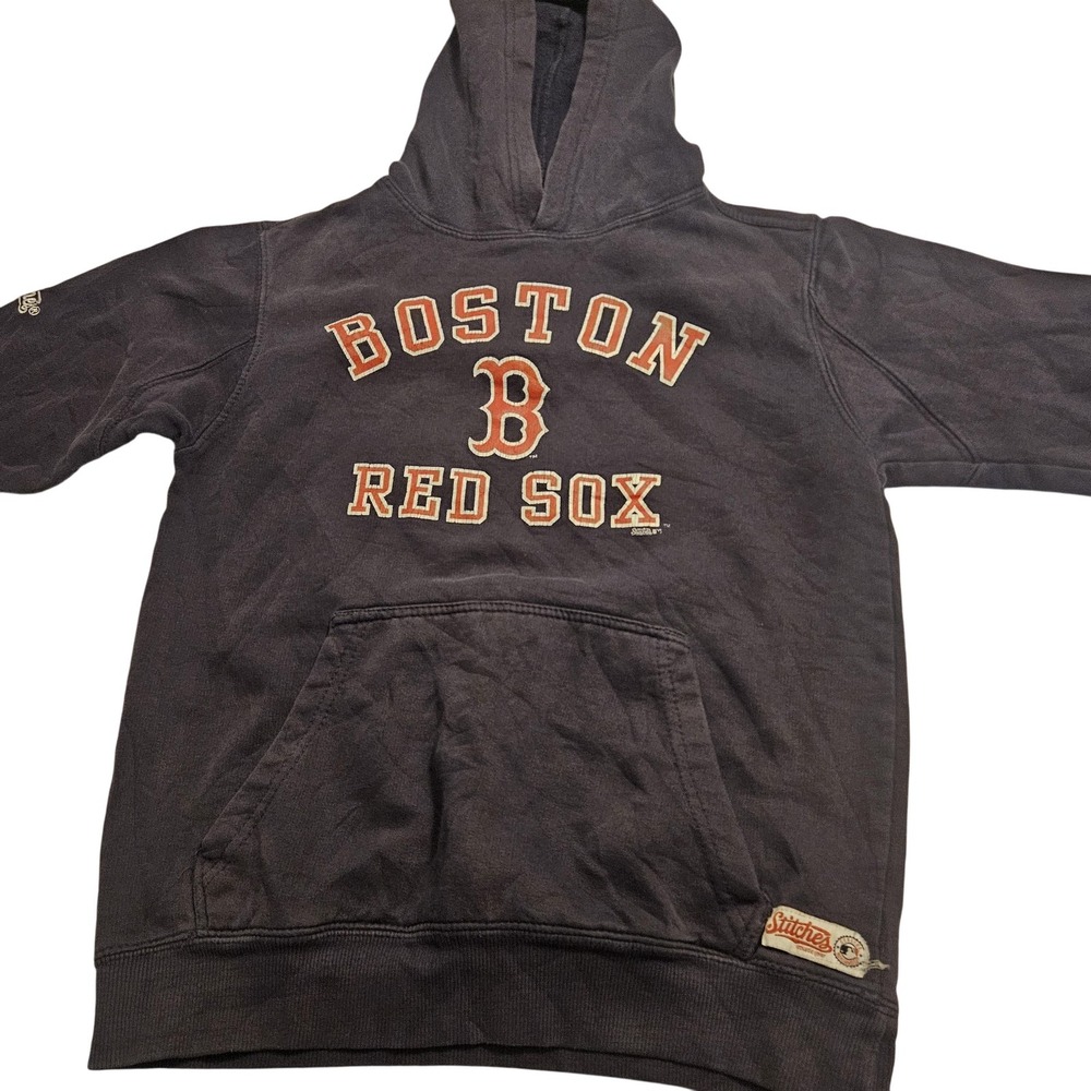 Boston Red‎ Sox Hoodie Kids 10-12 MLB Baseball Pullover Sweatshirt Stitches
